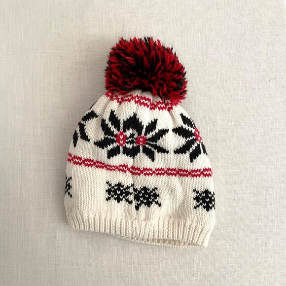 Carters Baby Infant Child Cotton Winter Hat 0 to 3 M Snowflake Pattern Lined - Picture 2 of 8